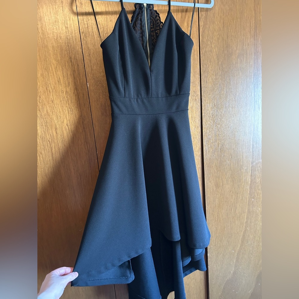 Black high-low dress